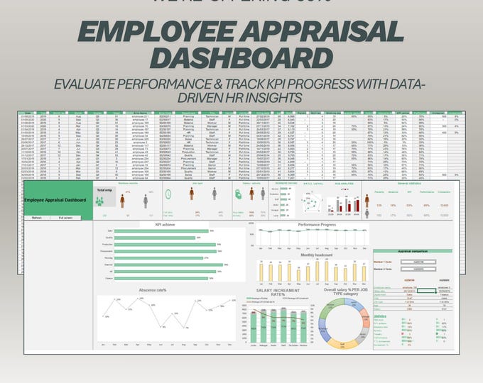 Employee Appraisal Dashboard Excel Template - Performance Review ...