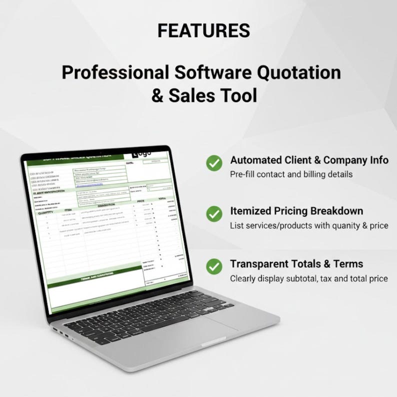 Free Software Sales Quotation Template for Excel & Google Sheets | IT ...