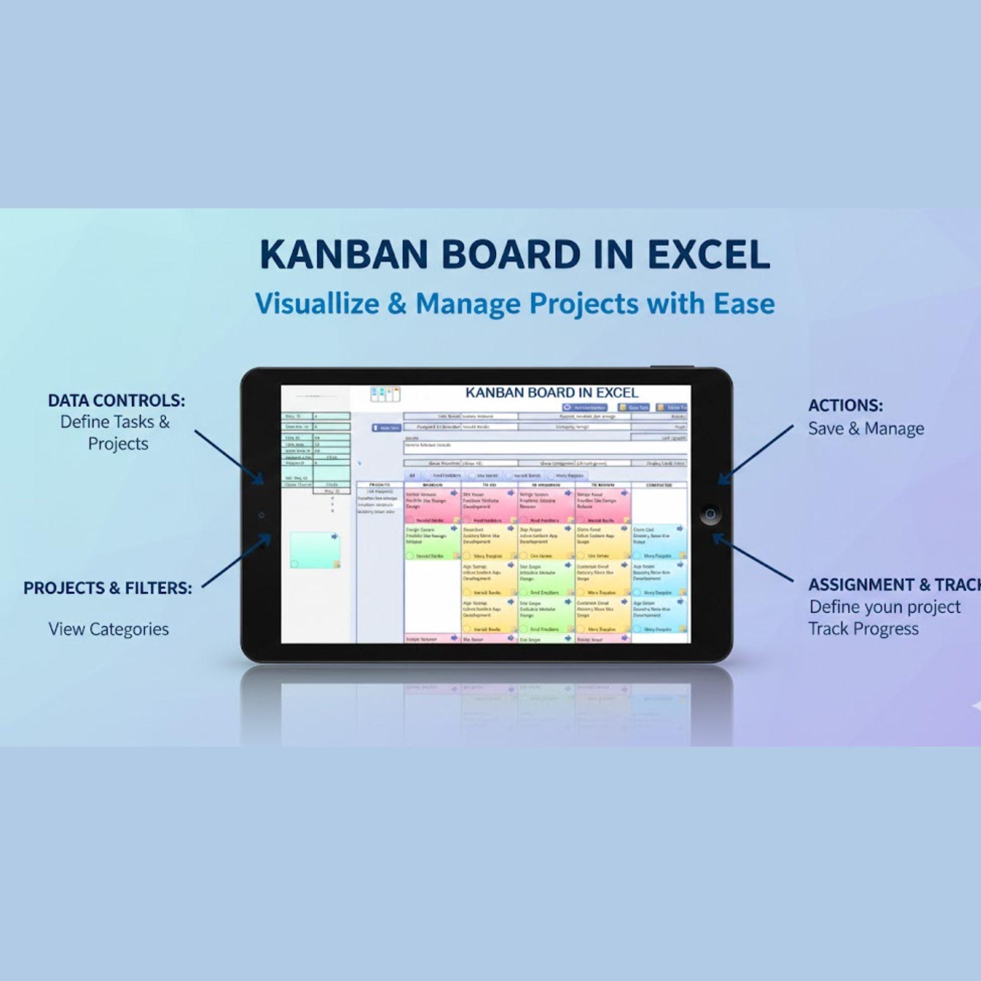 Kanban Board Excel Template | Automated Project Management Dashboard ...