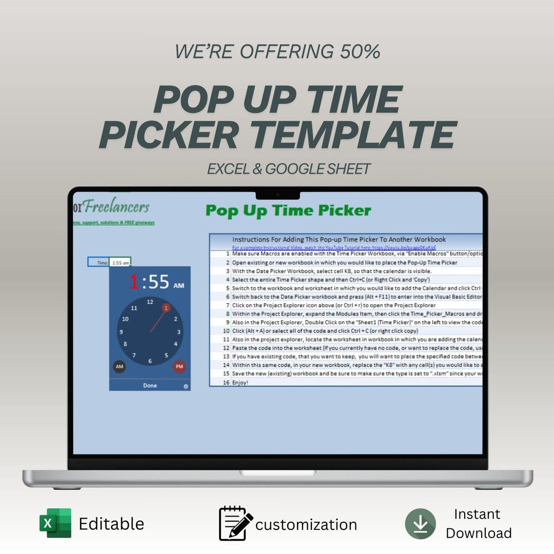 Pop up Time Picker Template | Interactive Date & Time Selector ...