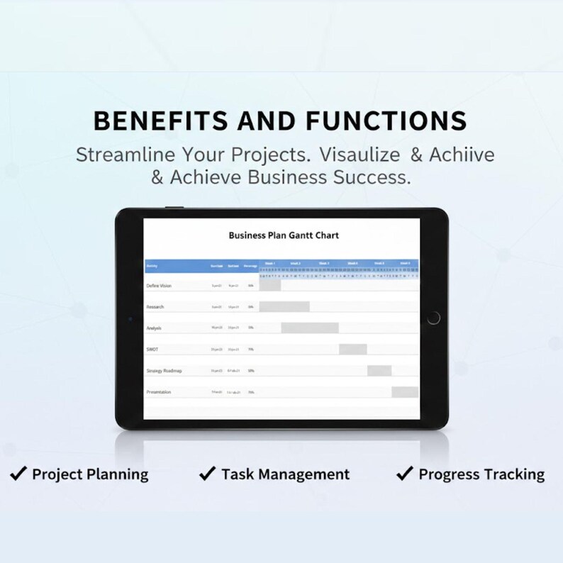 Business Plan Gantt Chart Excel Template | Project Management Timeline ...