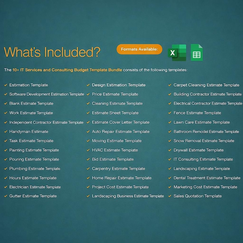 Estimation Template Bundle | Construction, Project Budget | Excel ...