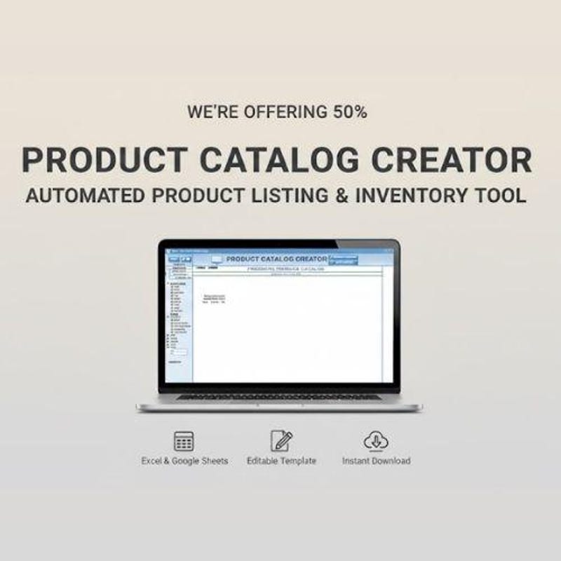 Excel Catalog Template - Etsy