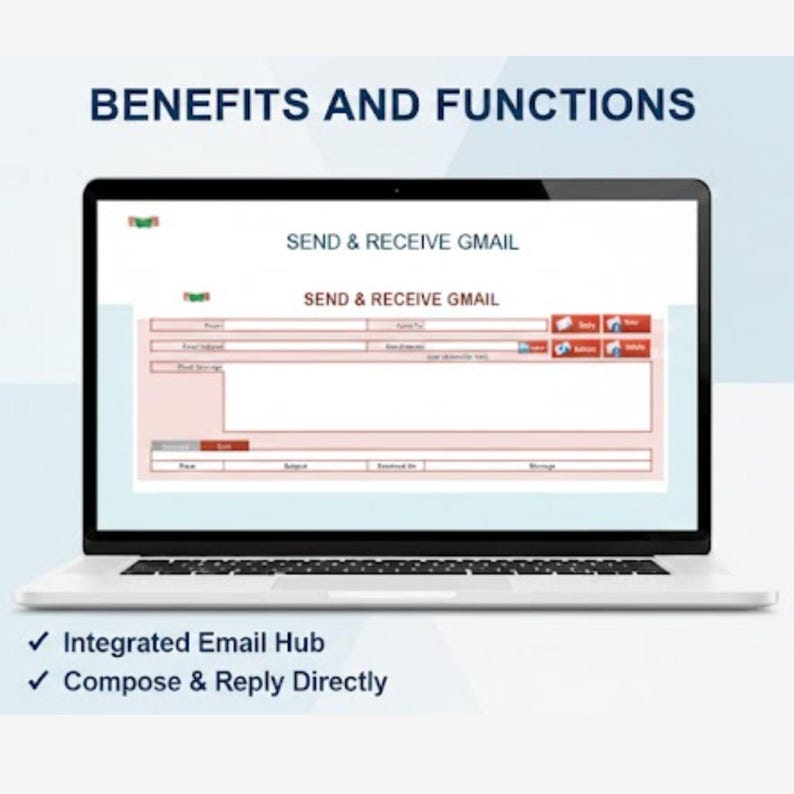 Email Spreadsheet Gmail Manager Excel Template | Send & Receive Emails Spreadsheet ...