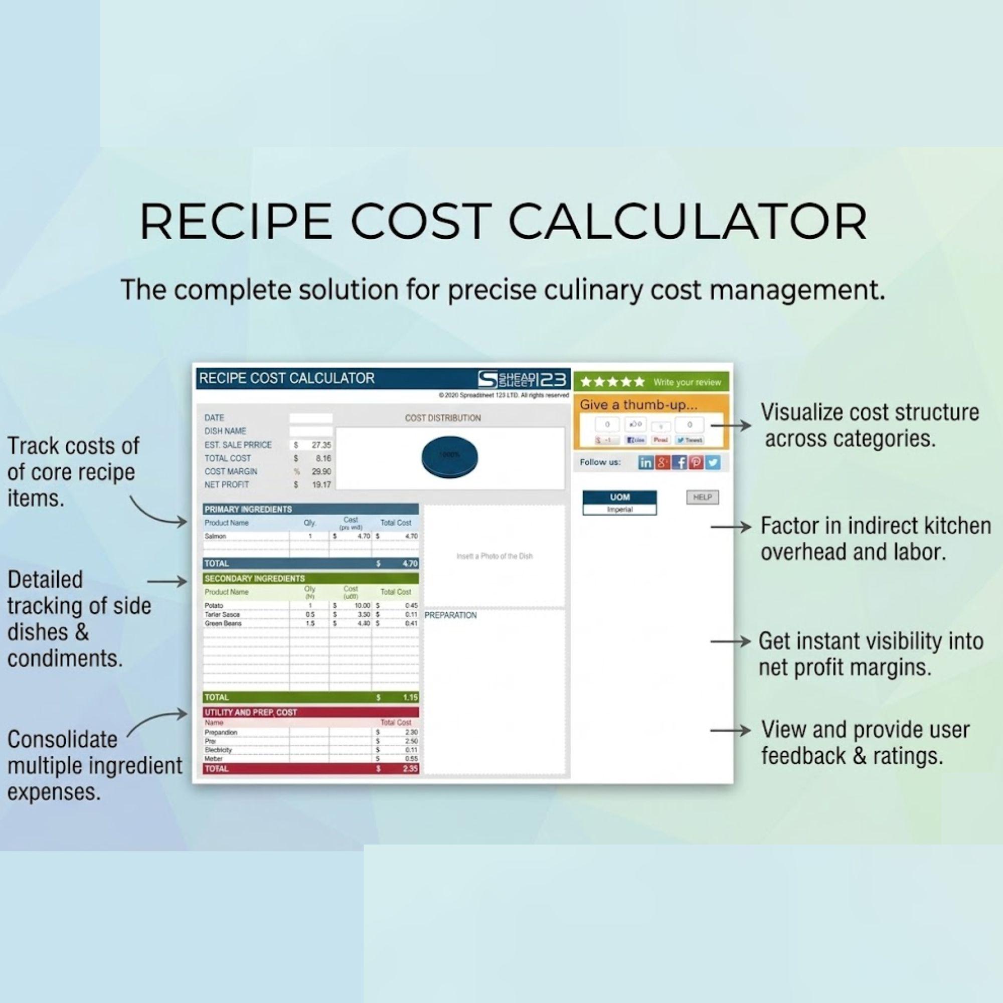 Recipe Cost Calculator Spreadsheet | Food Cost Tracker & Restaurant ...