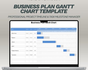 Business Plan Gantt Chart Excel Template | Project Management Timeline ...