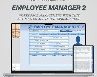 Excel-sjabloon voor personeelsbeheer | Payrolltracker, prikklok en planning | Dashboard HR-database