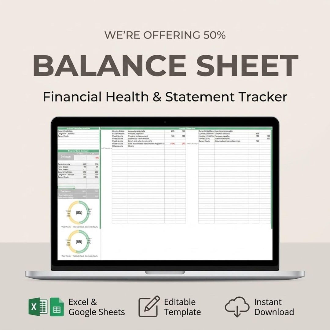 Balance Sheet Template | Financial Statement Tracker | Assets ...