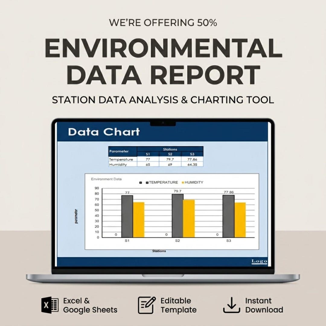Environmental Data Report Template Excel Google Sheets | Weather ...