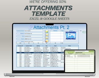 Plantilla de archivos adjuntos de Excel / Hoja de cálculo de seguimiento de archivos adjuntos y documentos / Hoja de gestión de registros
