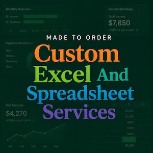Custom Spreadsheet Template | Google Sheets & Excel | Made to Order Business Tracker, Budget Planner, Invoice Log, CRM, Project Manager