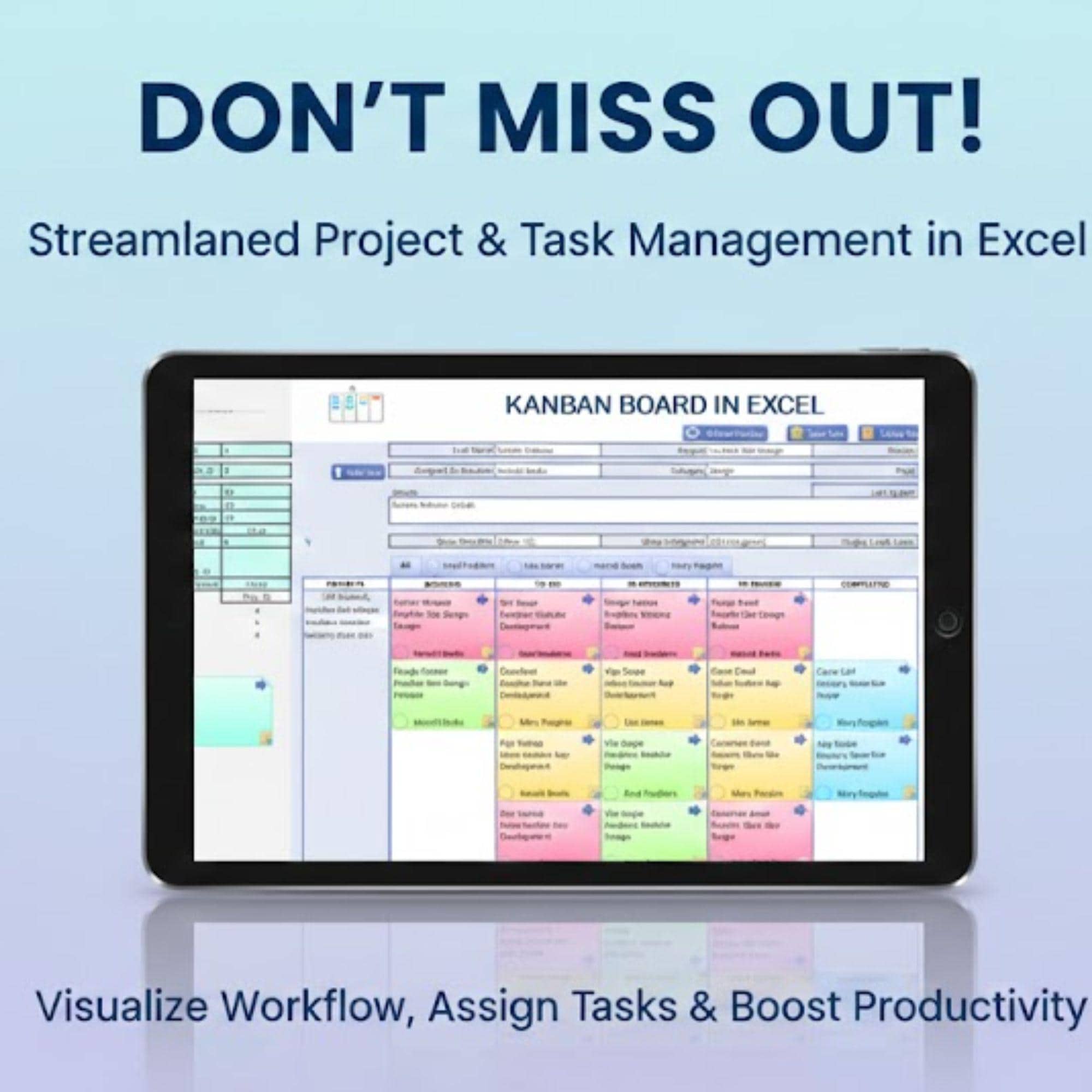 Kanban Board Excel Template | Automated Project Management Dashboard ...