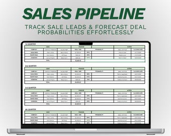 Sales Pipeline Template Excel | Quarterly Lead Tracker | CRM Sales ...
