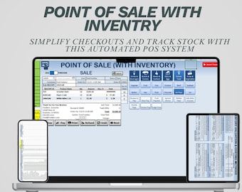 Excel-sjabloon voor verkooppunten | POS-systeem met voorraadbeheer | Tracker en bonnengenerator voor detailhandelsverkopen