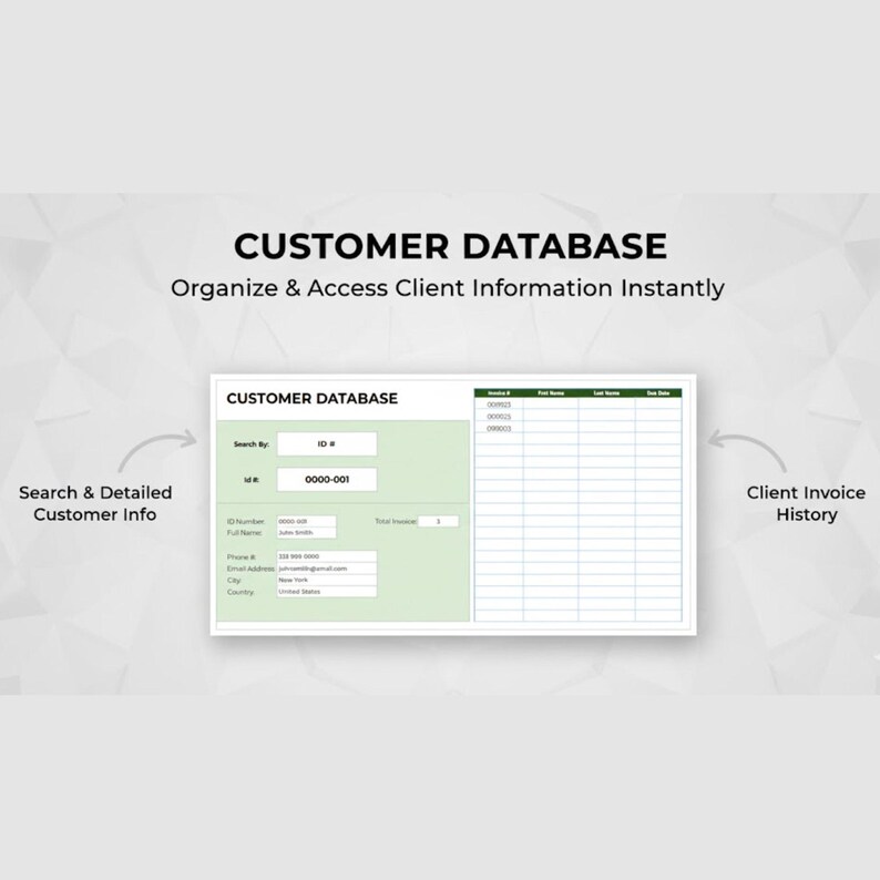 Customer Database Excel Template & Google Sheets | Client Management ...