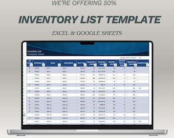 Sjabloon voorraadlijst Excel | Spreadsheet voorraadbeheer en voorraadtracering | Google Spreadsheets