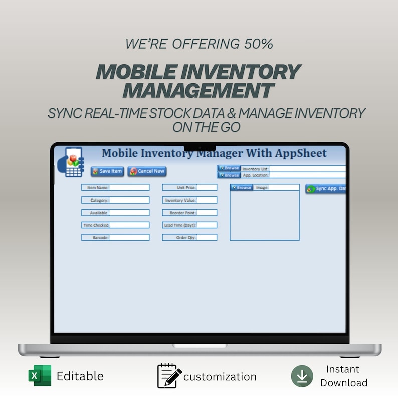 Mobile Inventory Manager Appsheet Template | Barcode Stock Scanner ...