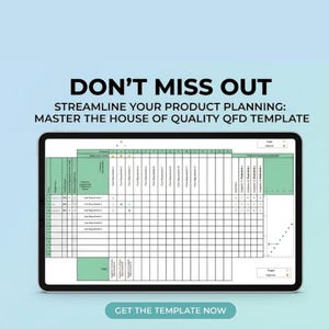Quality Function Deployment Template | House of Quality Matrix | Customer Requirements Tracker | Product Development Framework Excel image 5