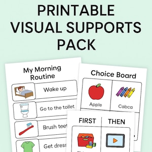 Printable Visual Supports Pack | First Then Board, Choice Board, Routine Chart | Autism & SEN Resource