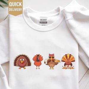 Funny Turkey Thanksgiving Sweatshirt, Cute Fall Pullover, Cozy Thanksgiving Dinner Sweater, Turkey Day Outfit, Holiday Gift for Her