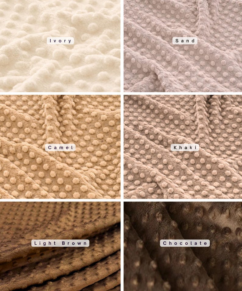 Minky Dot Fleece Fabric by the Yard, Dimple Dot Minkee Fabric, Super Soft Plush Fabric for Blankets, Pillow Covers, Soft Toys, Baby Blanket image 5