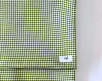 Sage Green and White Gingham Fabric by Yard 1/8” squares Poly Cotton Sage and White Checkered Fabric for Farmhouse Tablecloth Curtains Dress
