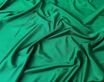 Emerald Green Nylon Spandex Fabric by the Yard,  4-Way Stretch Silky Nylon Milliskin  Spandex Fabric for Swimwear Gowns Activewear