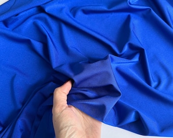Royal Blue Nylon Spandex Fabric, 4-Way Stretch Milliskin, by the Yard