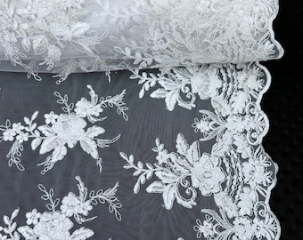 chinese dress ladies Laser-Cut 3D Flower Leaf Pearl Bridal Lace Fabric