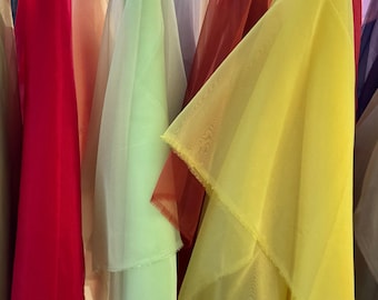 Sheer Crystal Organza Fabric – Lightweight Polyester, Wedding & Party Decor