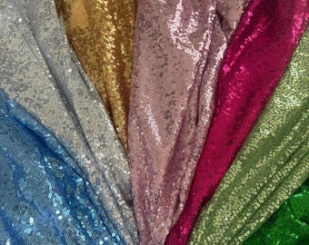 Luxury Iridescent Sequin Fabric – 3mm Stretch Mesh Sequins, 54/56” Wide by the Yard for Fashion & Decoration