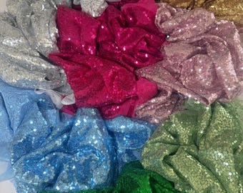 Sparkling Iridescent Sequin Mesh Fabric by the Yard – Stretch Glitz Sequins, 56” Wide Sheer Fabric for Dresses, Costumes, Decor & Backdrops