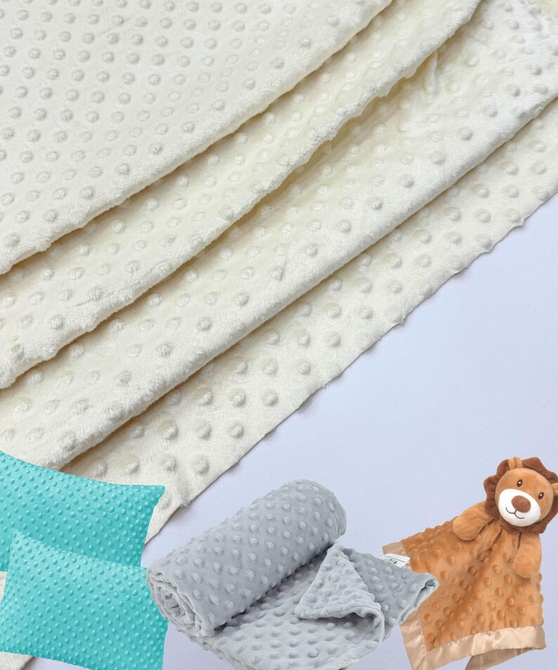 Minky Dot Fleece Fabric by the Yard, Dimple Dot Minkee Fabric, Super Soft Plush Fabric for Blankets, Pillow Covers, Soft Toys, Baby Blanket image 12