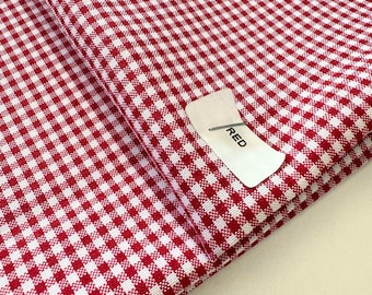Red Gingham Checked Fabric by Yard 1/8” inch Poly Cotton Red Checkered Fabric for Tablecloth Dress Curtains Pillow Cases