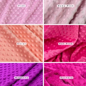 Minky Dot Fleece Fabric by the Yard, Dimple Dot Minkee Fabric, Super Soft Plush Fabric for Blankets, Pillow Covers, Soft Toys, Baby Blanket image 2