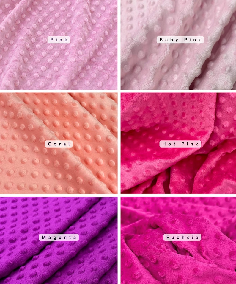 Minky Dot Fleece Fabric by the Yard, Dimple Dot Minkee Fabric, Super Soft Plush Fabric for Blankets, Pillow Covers, Soft Toys, Baby Blanket image 2