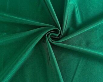 Hunter Green Shiny Milliskin Nylon Spandex Fabric by the Yard 60" Wide, 4-Way Silky Stretch Green Spandex for Swimwear, Gowns, Activewear