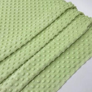 Sage Green Minky Dot Fleece Fabric by the Yard, Dimple Dot Minkee Fabric, Sage Green Plush Fabric for Blankets, Pillow Covers, Baby Blanket