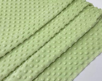 Sage Green Minky Dot Fleece Fabric by the Yard, Dimple Dot Minkee Fabric, Sage Green Plush Fabric for Blankets, Pillow Covers, Baby Blanket