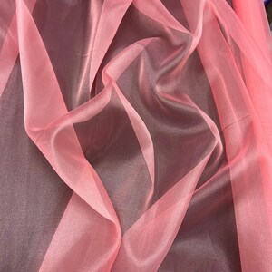 Mirror Organza - 58-60-inches Wide Peachy Coral Per 50 YD Roll main image 1