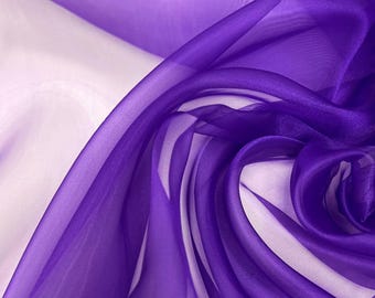 Purple Crystal Organza Fabric by the Yard – Sparkle Sheer Fabric for Pageant Dresses, Gowns, Wedding Decor & Crafts (60" Wide)