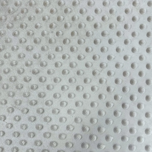 Grey Minky Dot Fleece Fabric by the Yard, Dimple Dot Minkee Fabric Grey Plush Fabric for Blankets, Pillow Covers Soft Toys, Baby Blanket