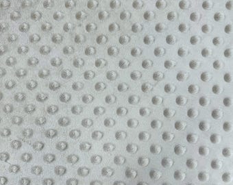 Grey Minky Dot Fleece Fabric by the Yard, Dimple Dot Minkee Fabric Grey Plush Fabric for Blankets, Pillow Covers Soft Toys, Baby Blanket
