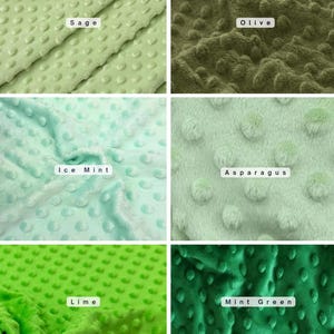 Minky Dot Fleece Fabric by the Yard, Dimple Dot Minkee Fabric, Super Soft Plush Fabric for Blankets, Pillow Covers, Soft Toys, Baby Blanket Sage