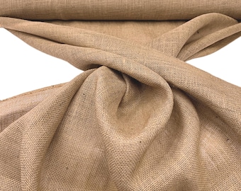 Jute Burlap Fabric by the Yard 60" Wide, Natural Burlap Fabric for Table Runner, Bags, Rustic Wedding Decor, Bags, Bows, Gardening
