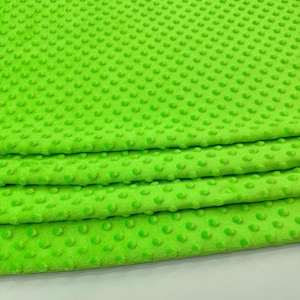 Lime Green Minky Dot Fleece Fabric by the Yard, Lime Green Minkee Polka Dot  Fabric, Lime Plush Minky Fabric for Soft Blankets, Baby Blanket