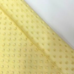 Yellow Minky Dot Fleece Fabric by the Yard, Dimple Dot Minkee Fabric Yellow Plush Fabric for Blankets, Pillow Covers Soft Toys, Baby Blanket