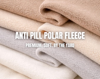 Solid Polar Fleece Anti-Pill Fabric - 25 COLORS - Sold By The Yard 60"  Fleece for Warm Blankets, DIY & Sewing
