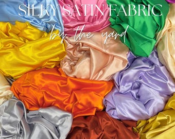 Silky Stretch Satin Charmeuse Fabric: Wedding Gowns, Bridesmaid Dresses - 58" Wide