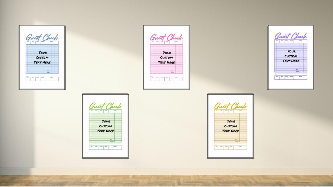 Custom Guest Check Poster - Etsy